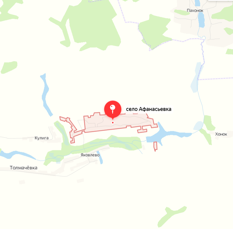 Карта проезда к Афанасьевской сельской библиотеке-филиалу